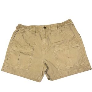 Cabelas Tan Cargo Shorts Size 36 Utility Hiking Fishing Elastic Waist